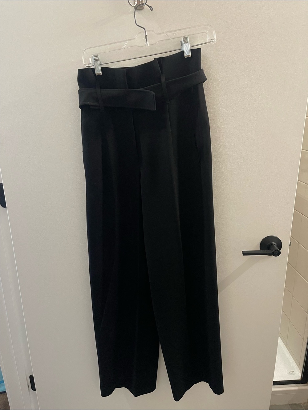 Aritzia High-Waist Black Wide-Leg Trousers